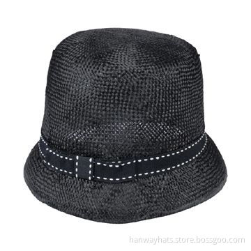 Black Sinamay Hat Bases with Black GG Band